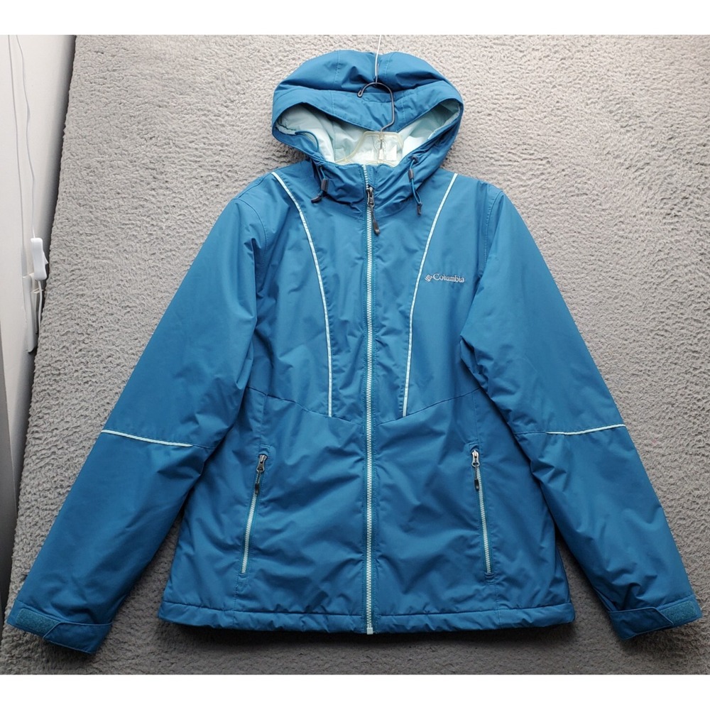 Columbia Thermal Coil Jacket Women's M Multi Adjustable‎ Hood Windproof Full Zip